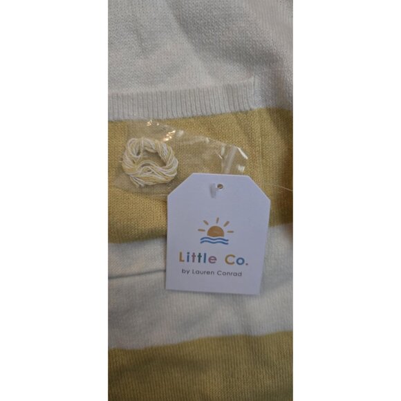 Little Co. By Lauren Conrad Yellow & White Striped Sweater 4T 100% Cotton Crew N - Picture 2 of 3